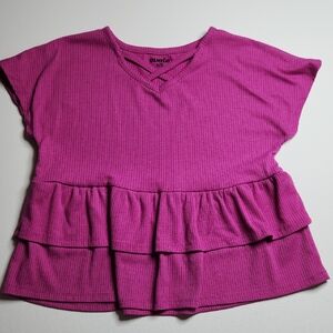Evsie Girls Ruffle Hem Top